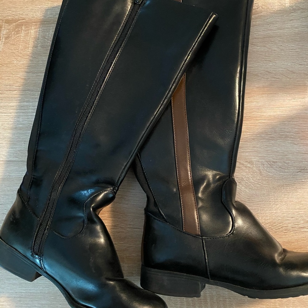 Black and Brown Riding Boots